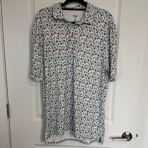 Stylish Patterned Polo Shirt - Multicolor